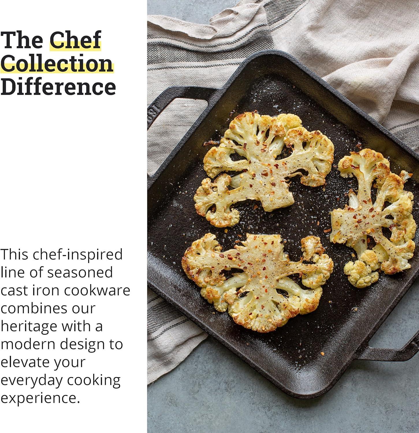 imageLodge 11quot Cast Iron Square Griddle Chef Collection For Indoor ampamp Outdoor Cooking Superior Heat Retention Durable Cast Iron Seasoned Kitchen Griddle