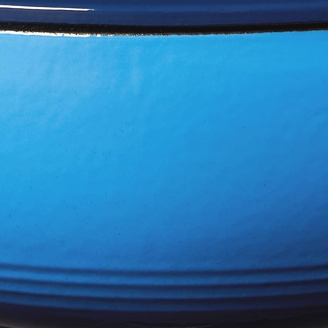 imageLodge 3 Quart Enameled Cast Iron Dutch Oven with Lid Dual Handles Oven Safe up to 500 F or on Stovetop Use to Marinate Cook Bake Refrigerate and Serve Caribbean BlueCaribbean Blue