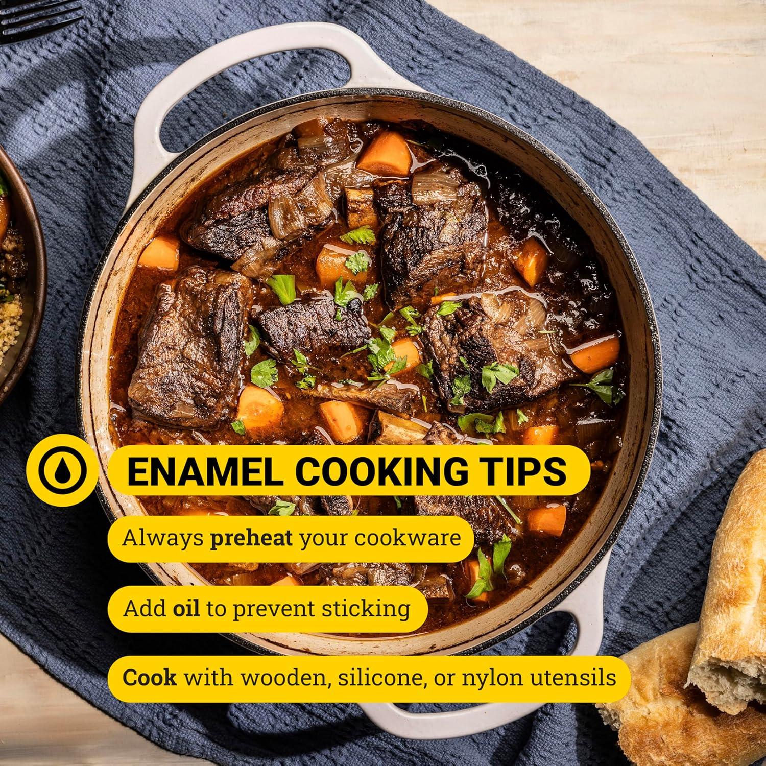 imageLodge 36 Quart Enameled Cast Iron Oval Casserole With Lid Dual Handles Oven Safe up to 500 F or on Stovetop Use to Marinate Cook Bake Refrigerate and Serve Island Spice RedLagoon Gradated