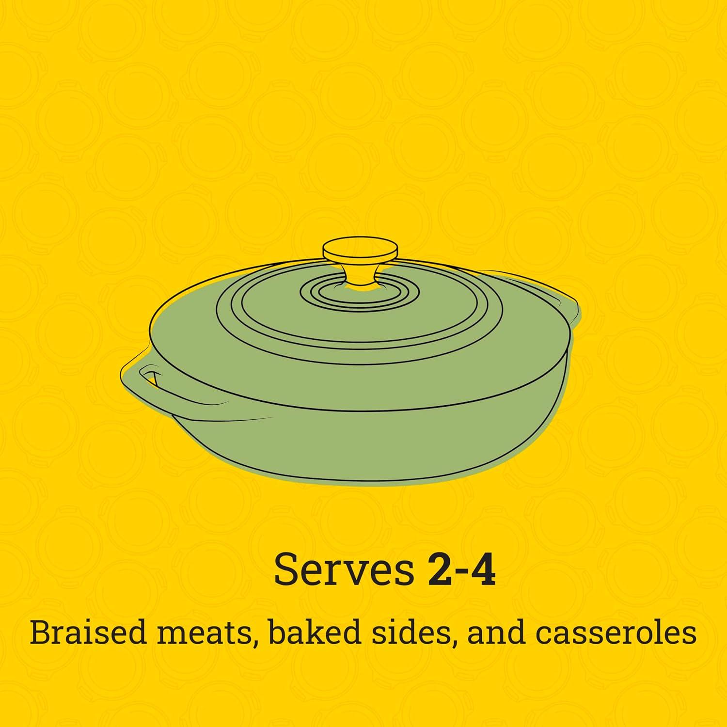 imageLodge 36 Quart Enameled Cast Iron Oval Casserole With Lid Dual Handles Oven Safe up to 500 F or on Stovetop Use to Marinate Cook Bake Refrigerate and Serve Island Spice RedDesert Sage