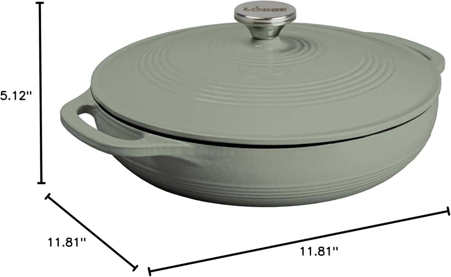 imageLodge 36 Quart Enameled Cast Iron Oval Casserole With Lid Dual Handles Oven Safe up to 500 F or on Stovetop Use to Marinate Cook Bake Refrigerate and Serve Island Spice RedDesert Sage