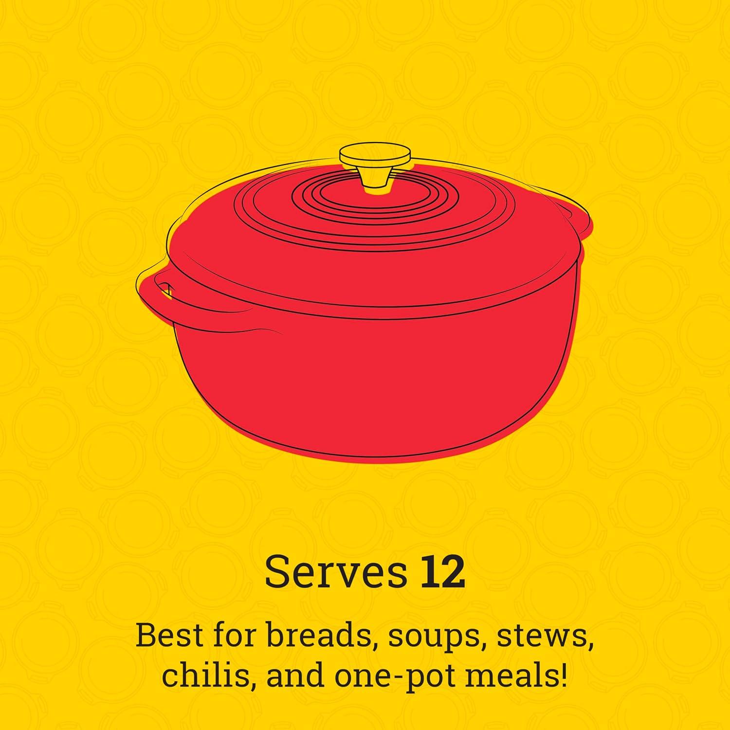 imageLodge 6 Quart Enameled Cast Iron Dutch Oven with Lid Dual Handles Oven Safe up to 500 F or on Stovetop Use to Marinate Cook Bake Refrigerate and Serve Desert SageIsland Spice Red