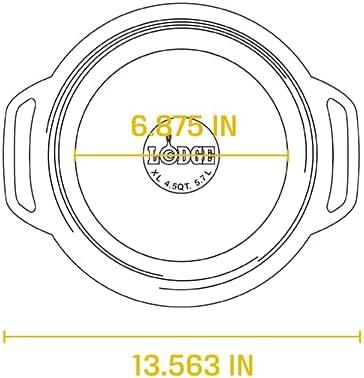 imageLodge 6 Quart Enameled Cast Iron Dutch Oven with Lid Dual Handles Oven Safe up to 500 F or on Stovetop Use to Marinate Cook Bake Refrigerate and Serve Desert SageIsland Spice Red