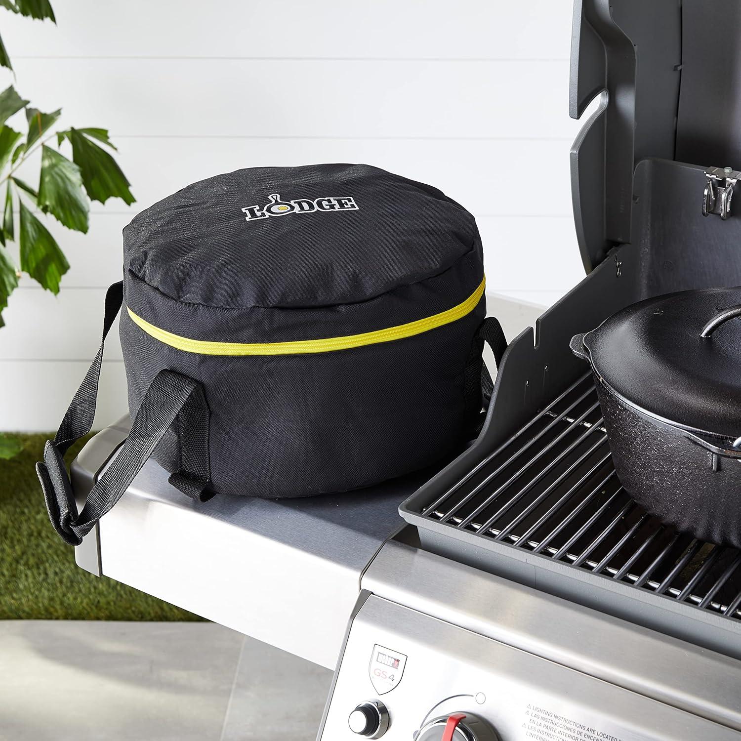 imageLodge Black Camp Dutch Oven Tote Bag Durable Camp Dutch Oven Bag with Handles 12 Inch