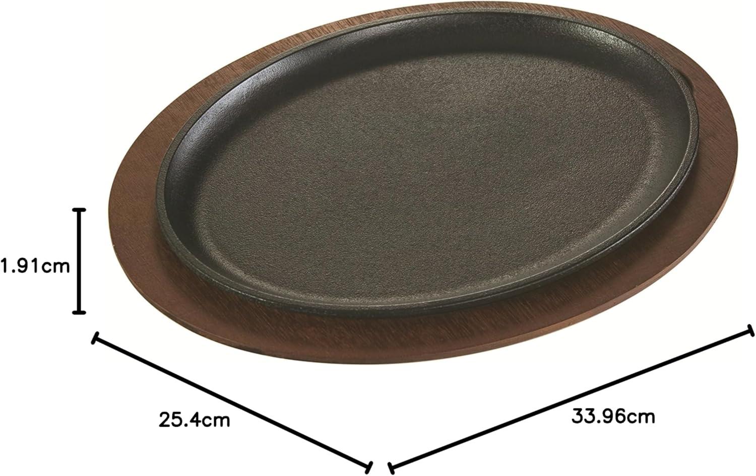 imageLodge Cast Iron Oval Griddle 13375quot x 10quot 13375quot Black13375