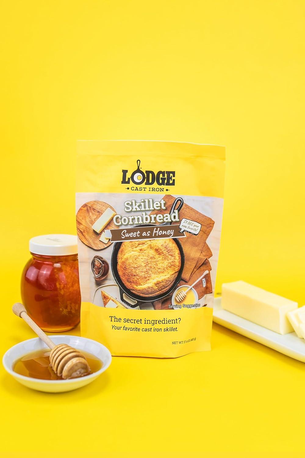 imageLodge Cast Iron Skillet Cornbread Easy to Bake 174 oz 4 Pack Sweet As Honey