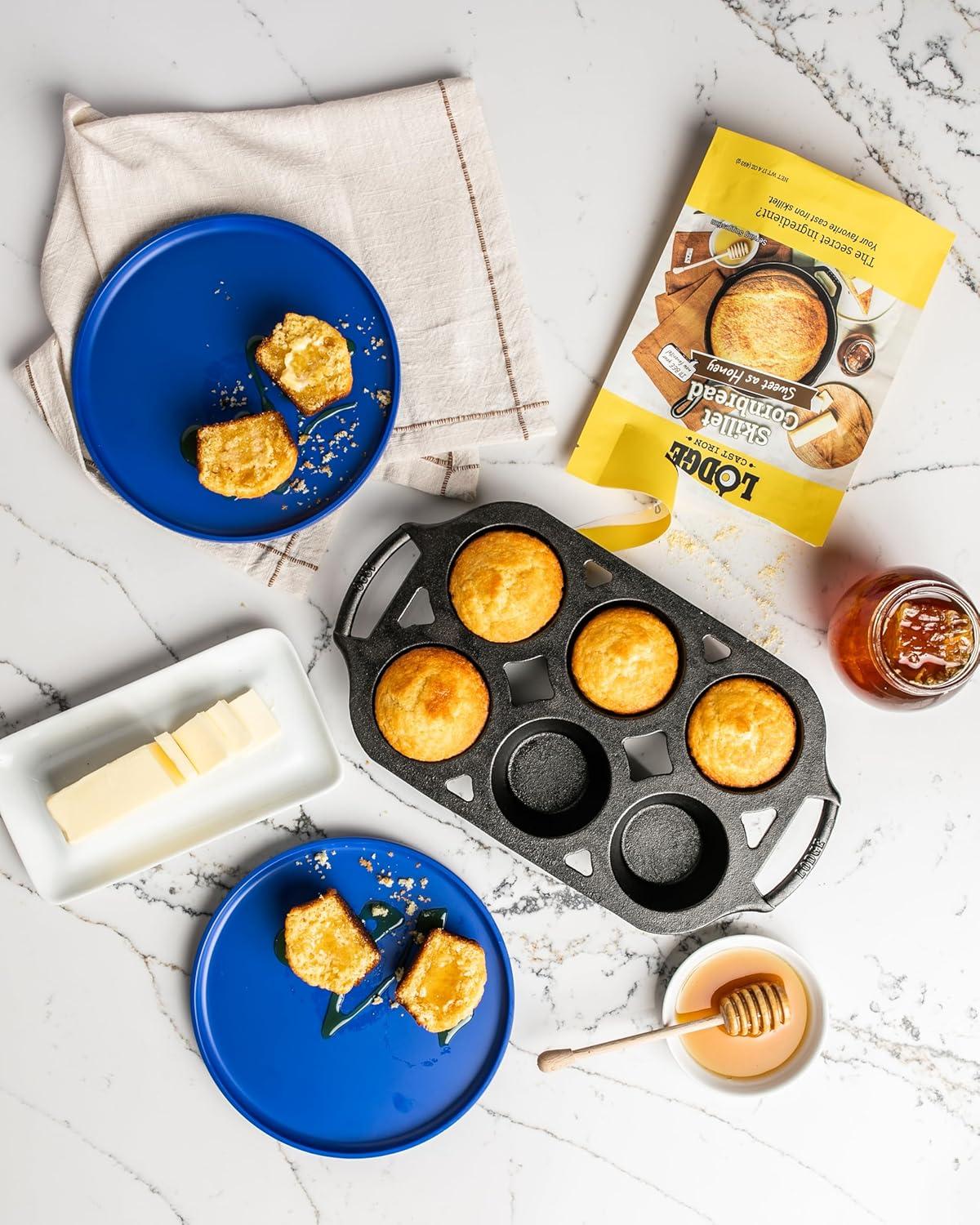 imageLodge Cast Iron Skillet Cornbread Easy to Bake 174 oz 4 Pack Sweet As Honey