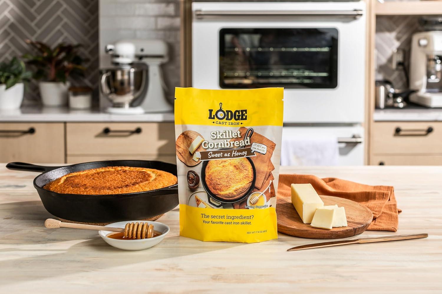 imageLodge Cast Iron Skillet Cornbread Easy to Bake 174 oz 4 Pack Sweet As Honey