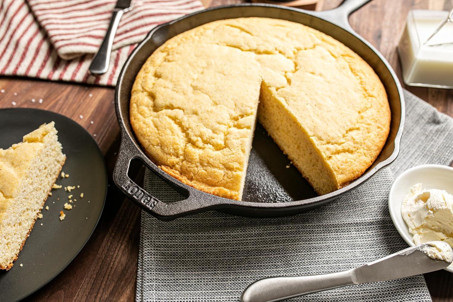 imageLodge Cast Iron Skillet Cornbread Easy to Bake 174 oz 4 Pack True Southern