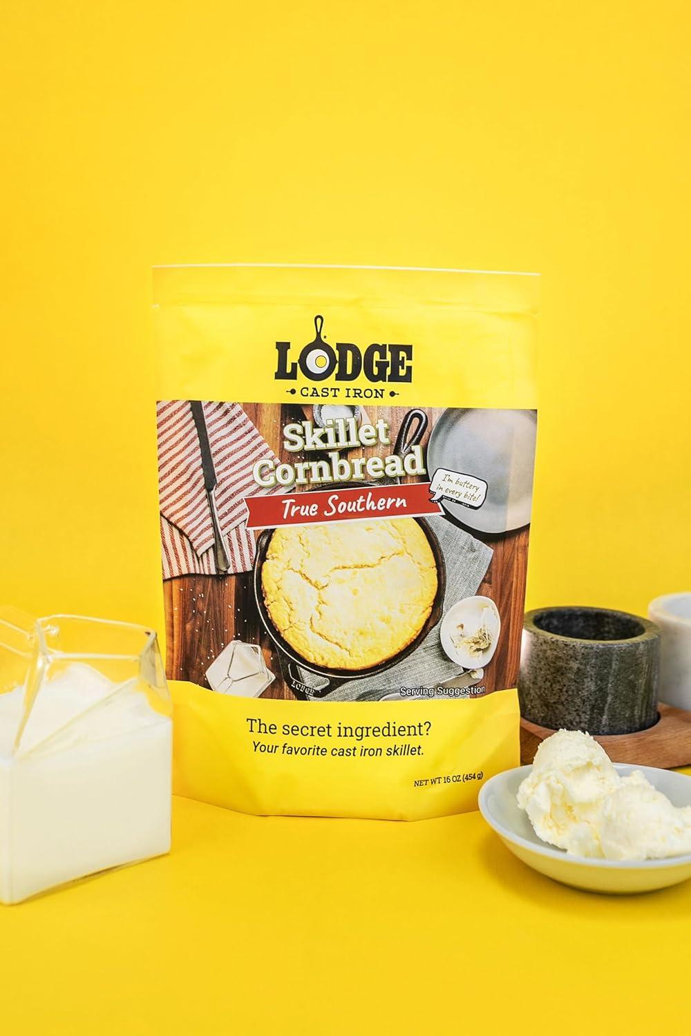 imageLodge Cast Iron Skillet Cornbread Easy to Bake 174 oz 4 Pack True Southern