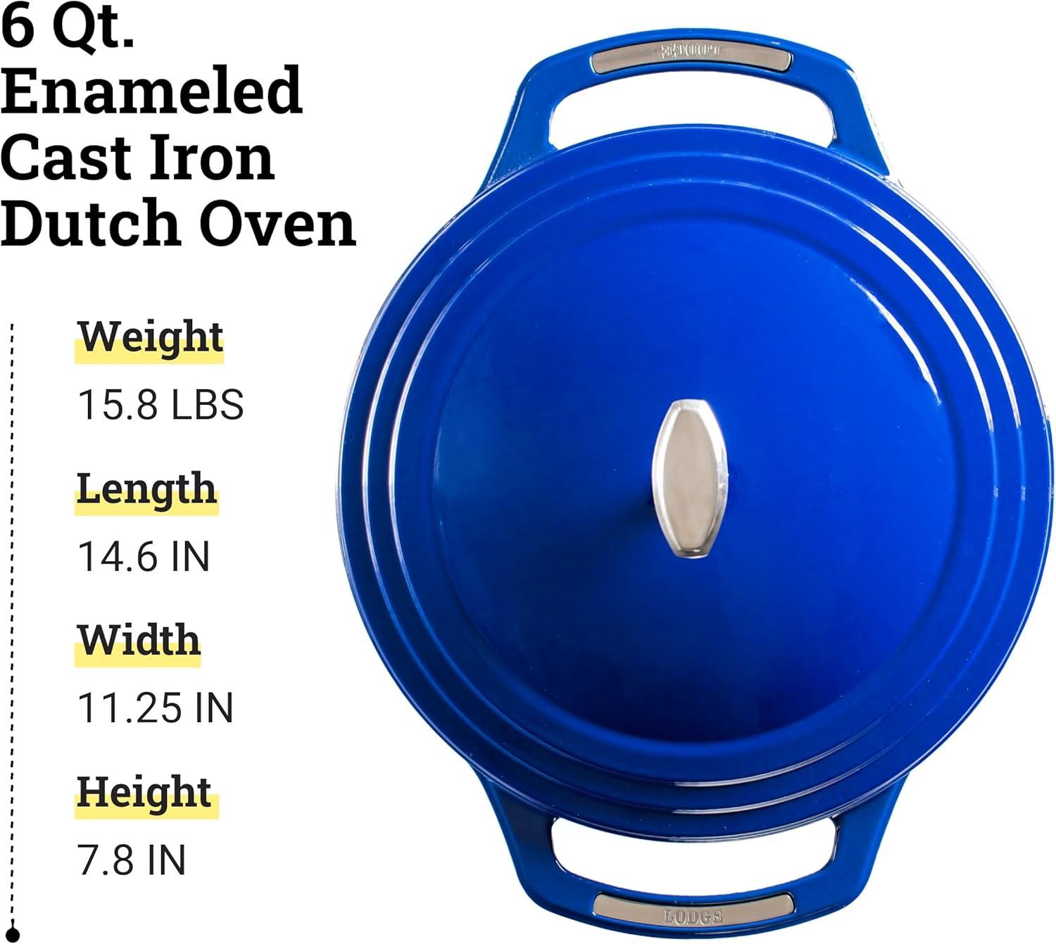 imageLodge USA Enamel Dutch Oven 75 qt MoonstruckBlue