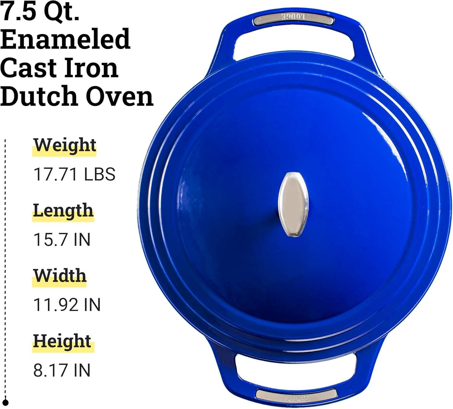 imageLodge USA Enamel Dutch Oven 75 qt MoonstruckBlue