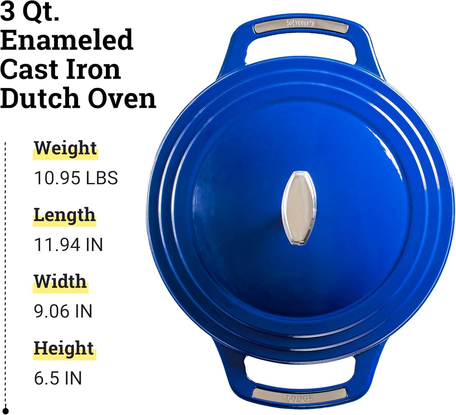 imageLodge USA Enamel Dutch Oven 75 qt MoonstruckBlue