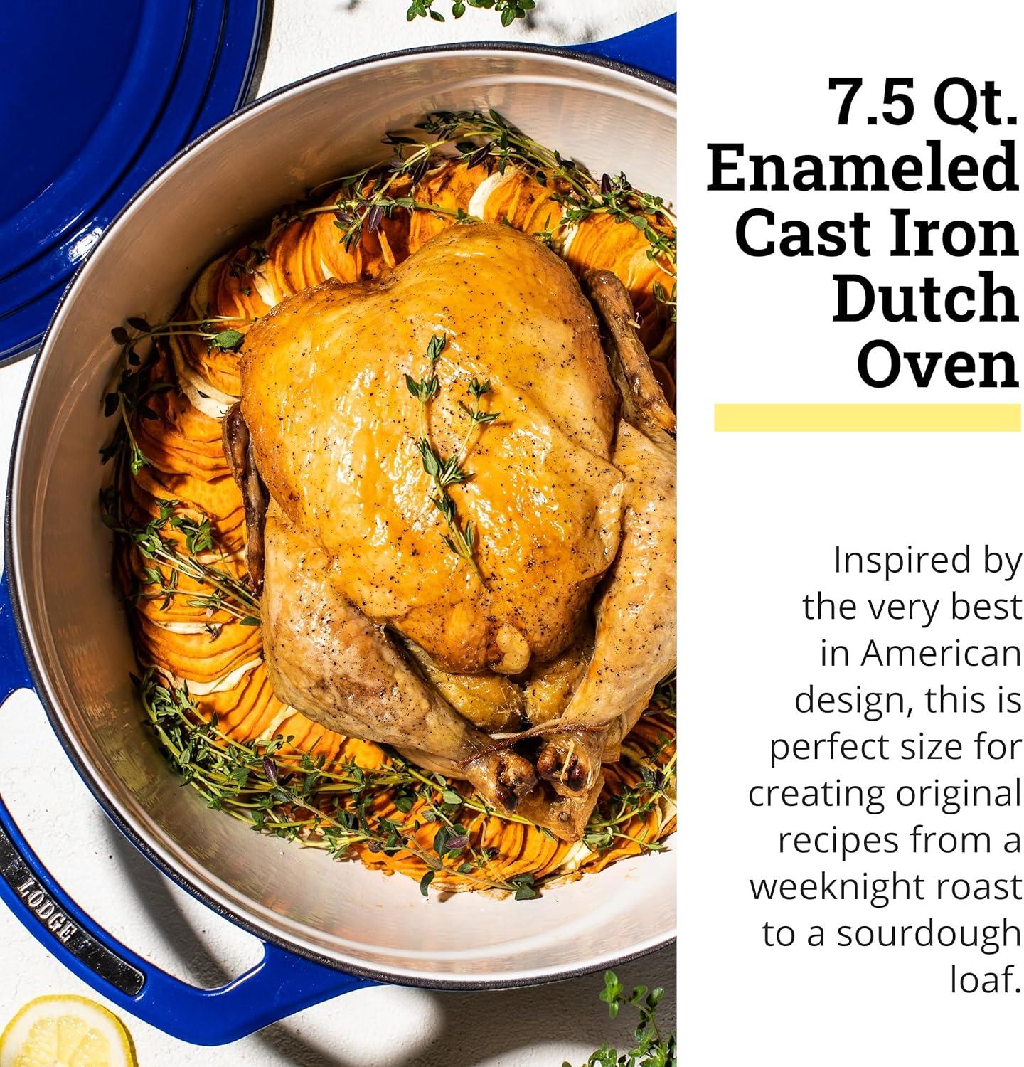 imageLodge USA Enamel Dutch Oven 75 qt MoonstruckBlue