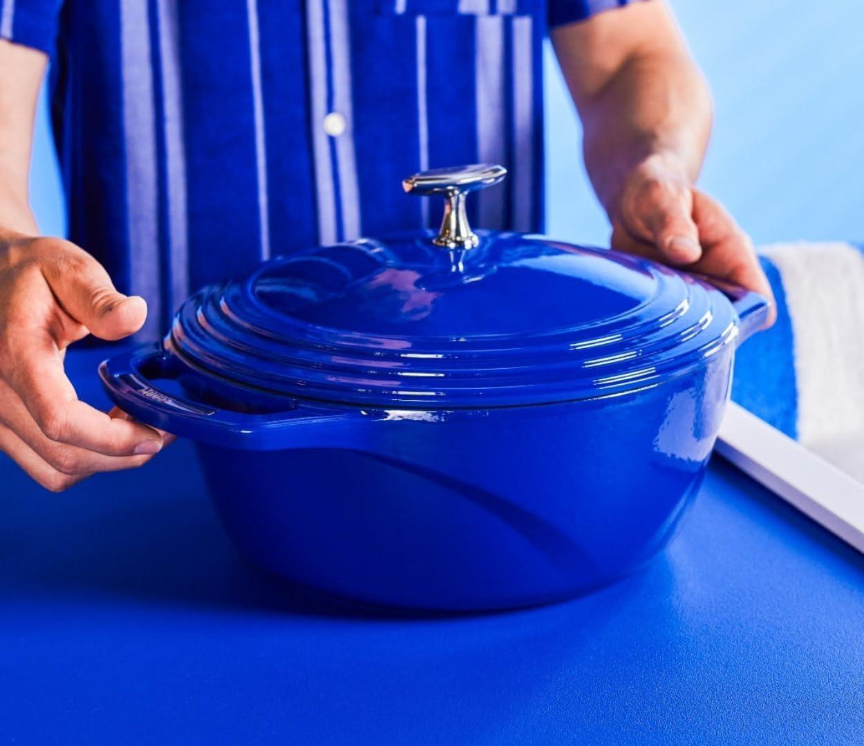 imageLodge USA Enamel Dutch Oven 75 qt MoonstruckBlue