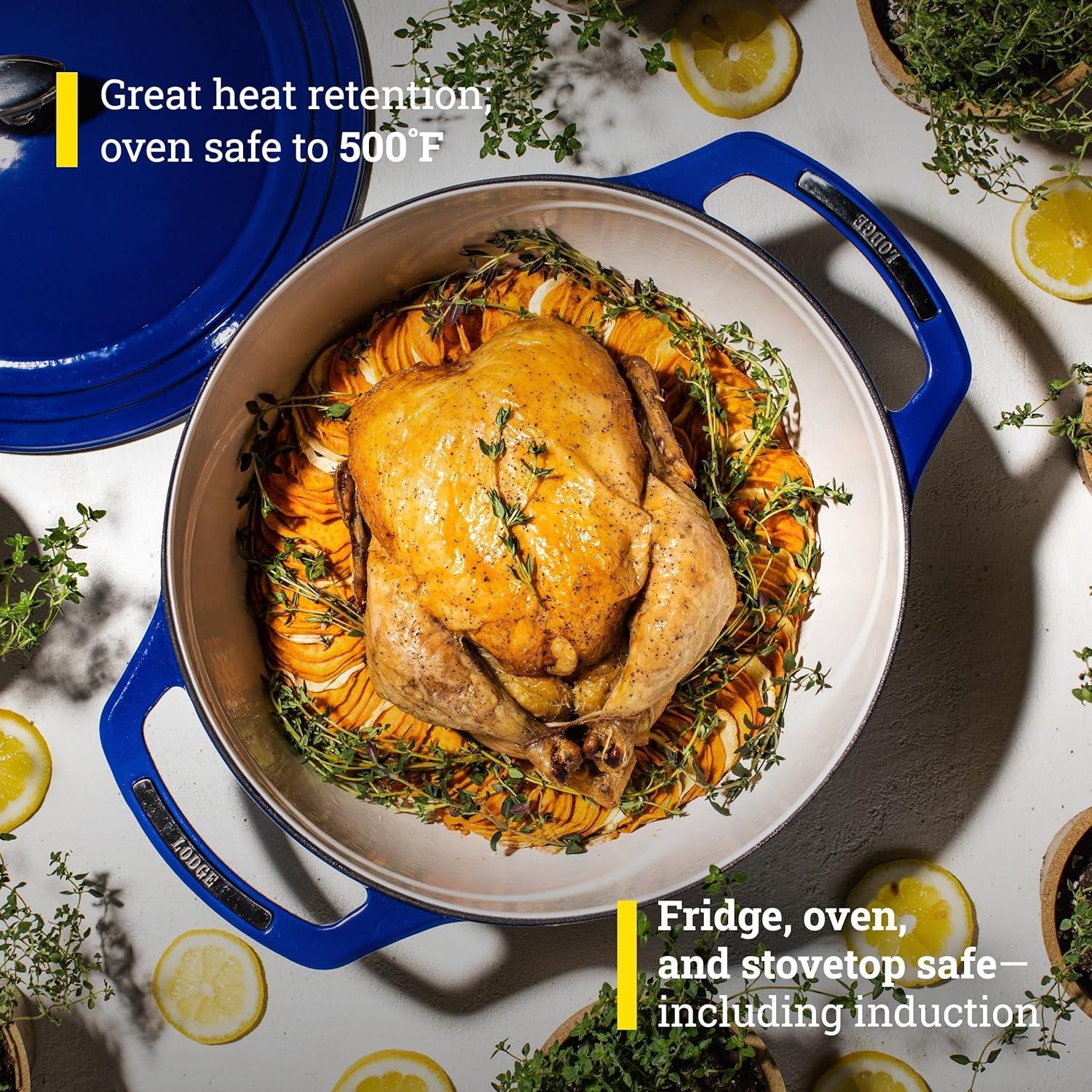 imageLodge USA Enamel Dutch Oven 75 qt MoonstruckBlue