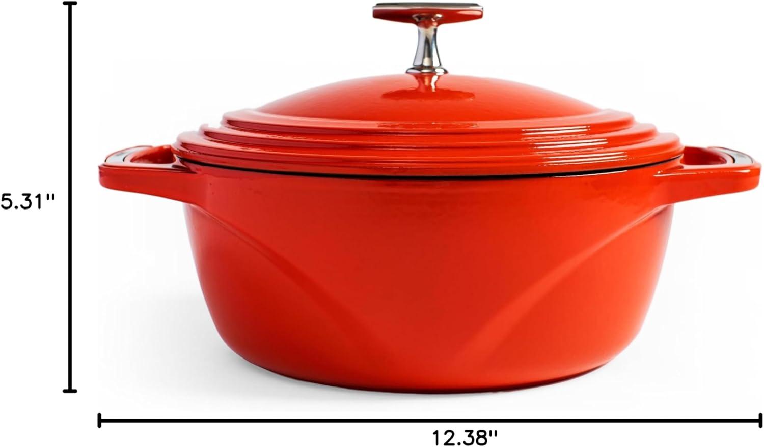 imageLodge USA Enamel Dutch Oven 75 qt MoonstruckRed