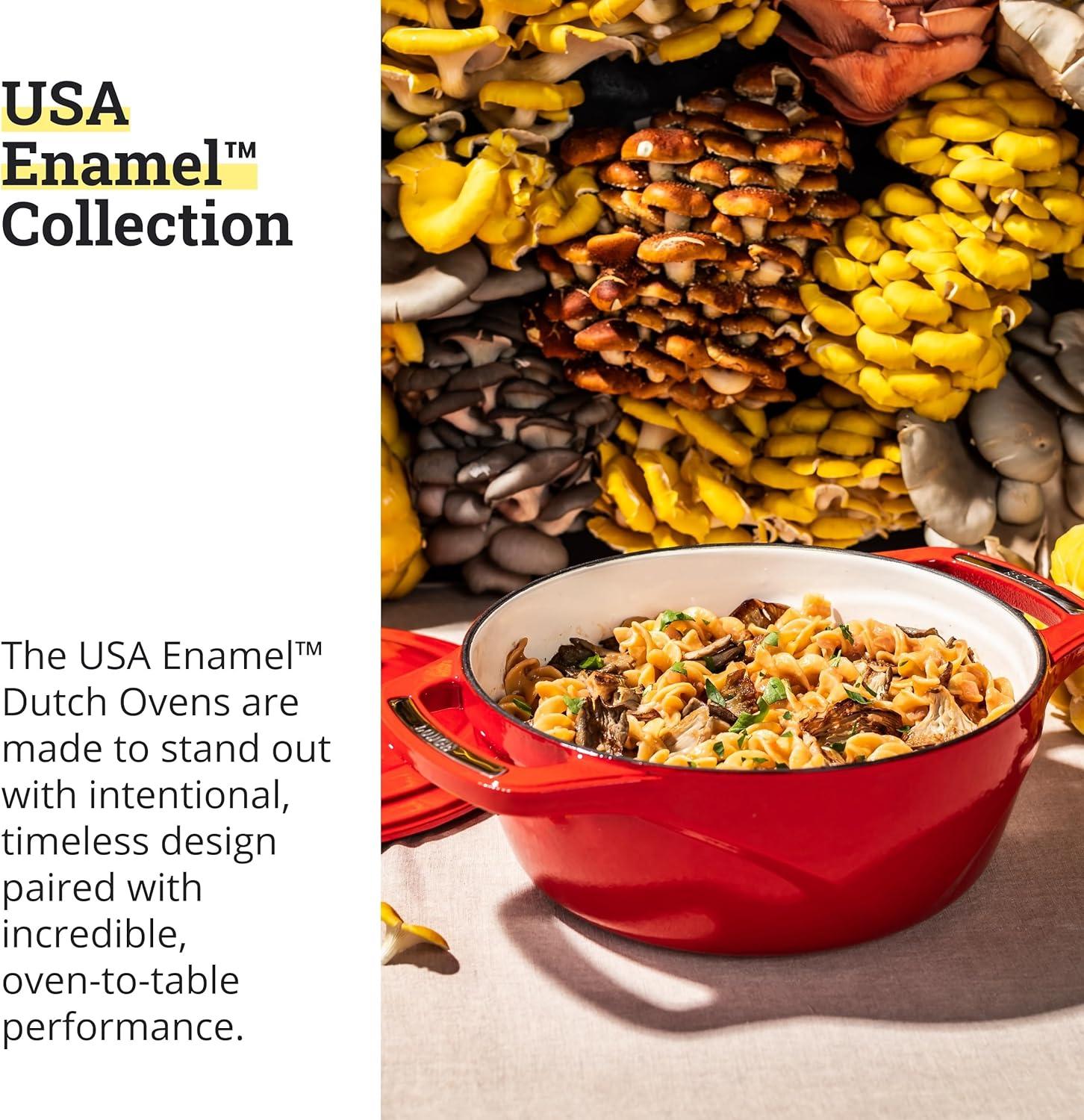 imageLodge USA Enamel Dutch Oven 75 qt MoonstruckRed