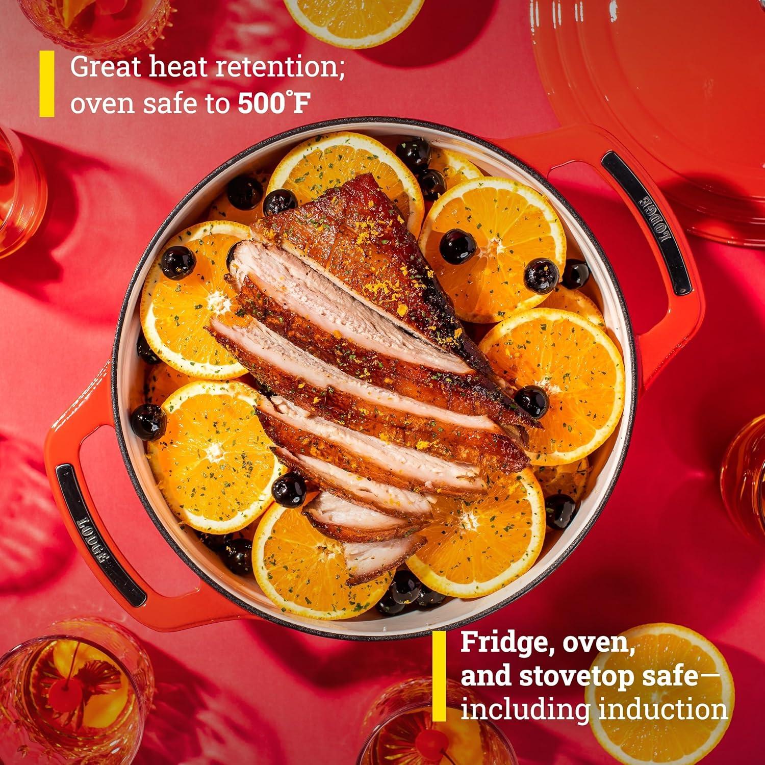 imageLodge USA Enamel Dutch Oven 75 qt MoonstruckRed