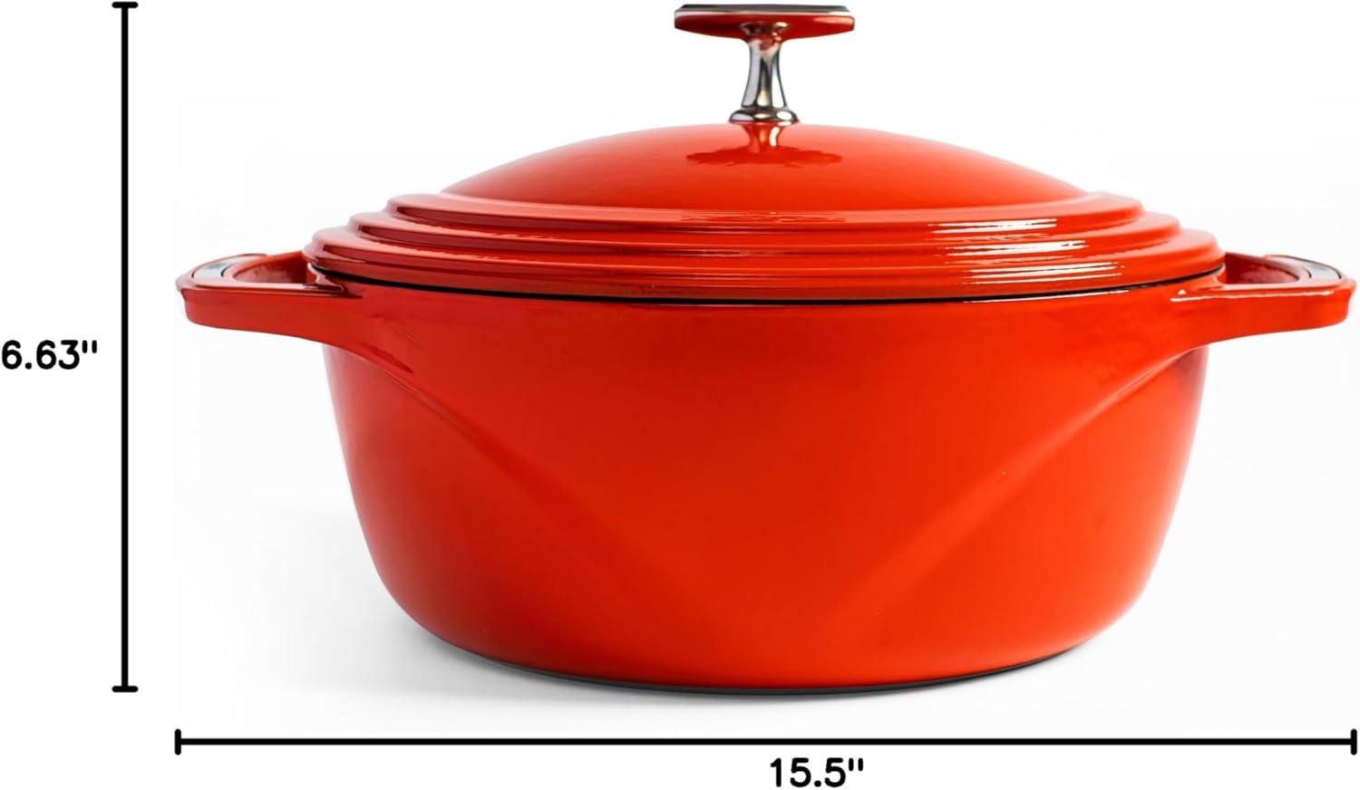 imageLodge USA Enamel Dutch Oven 75 qt MoonstruckRed