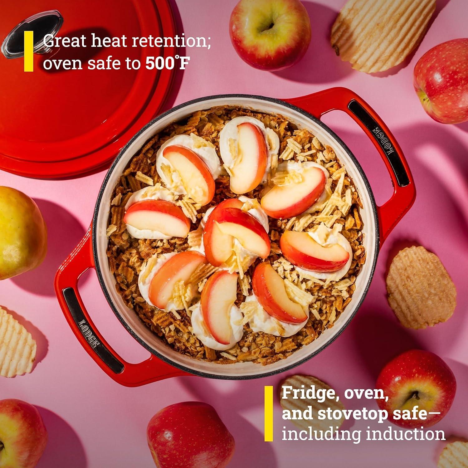 imageLodge USA Enamel Dutch Oven 75 qt MoonstruckRed