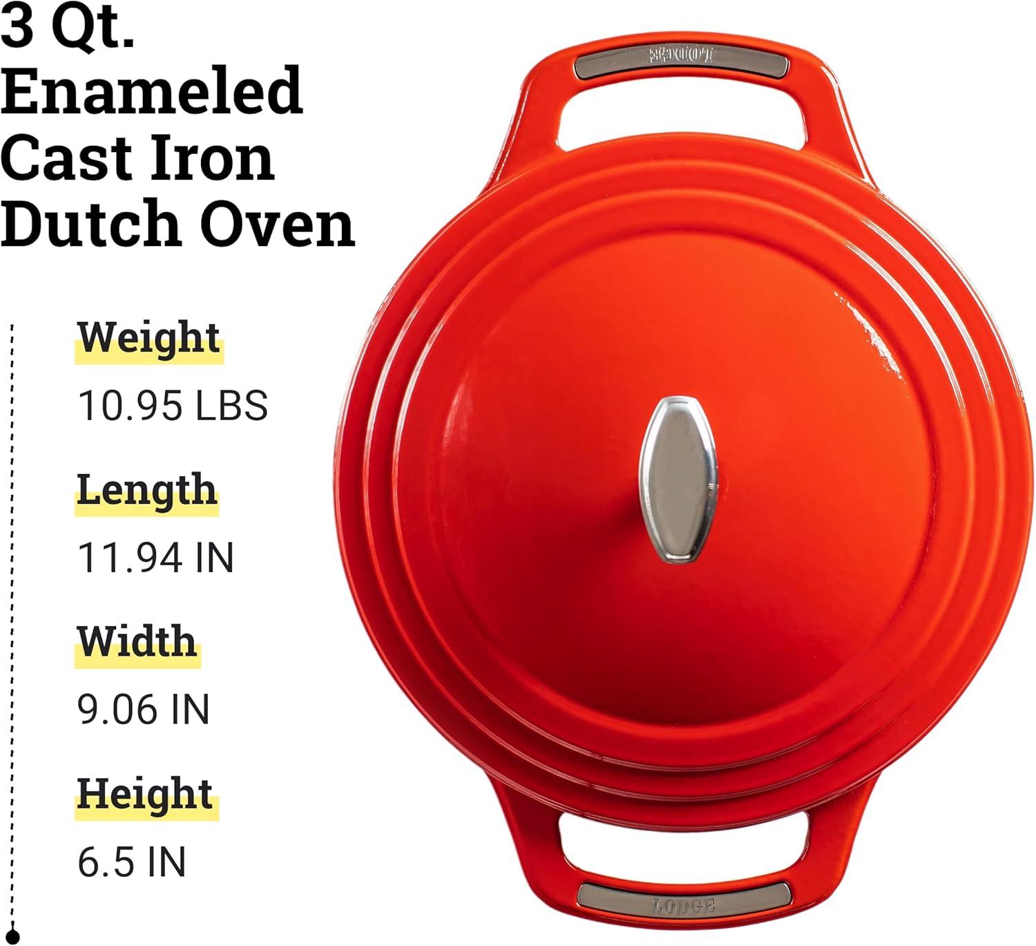 imageLodge USA Enamel Dutch Oven 75 qt MoonstruckRed