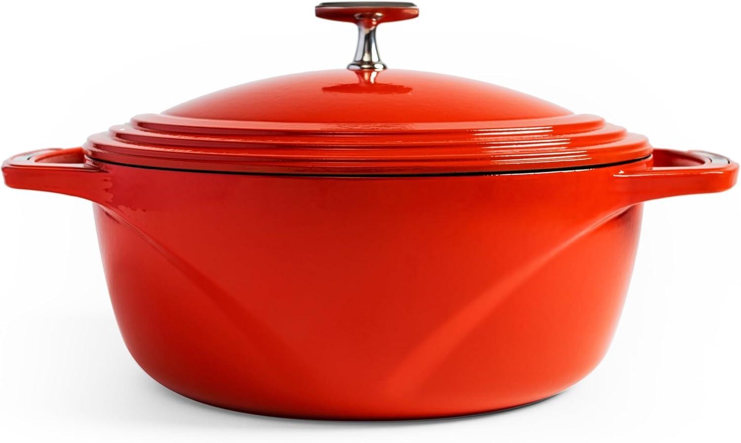 imageLodge USA Enamel Dutch Oven 75 qt MoonstruckRed
