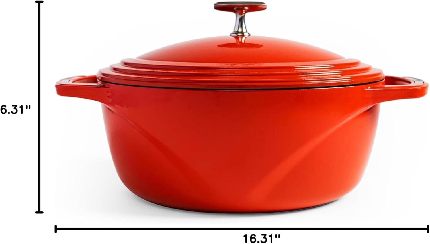 imageLodge USA Enamel Dutch Oven 75 qt MoonstruckRed