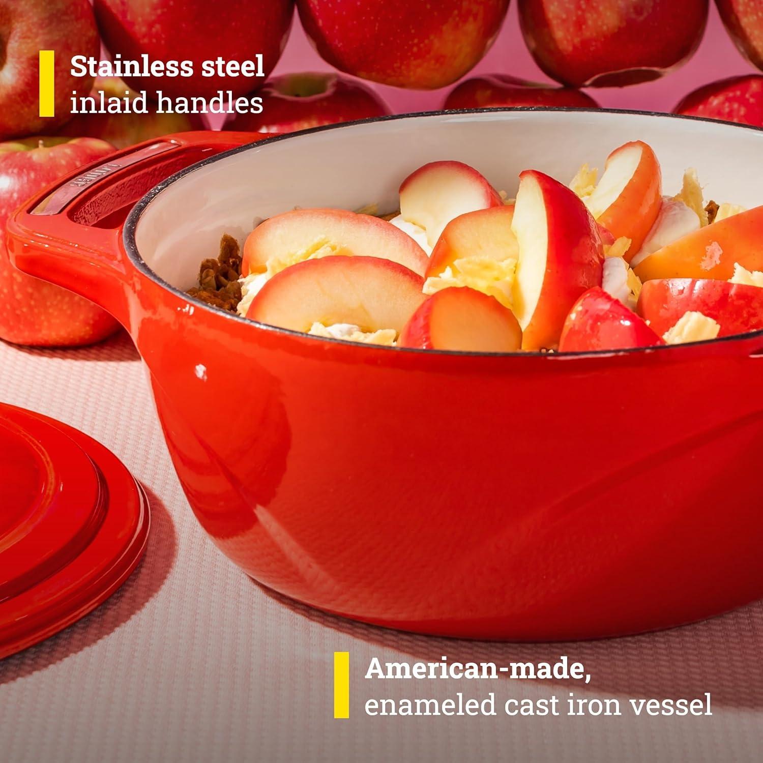 imageLodge USA Enamel Dutch Oven 75 qt MoonstruckRed