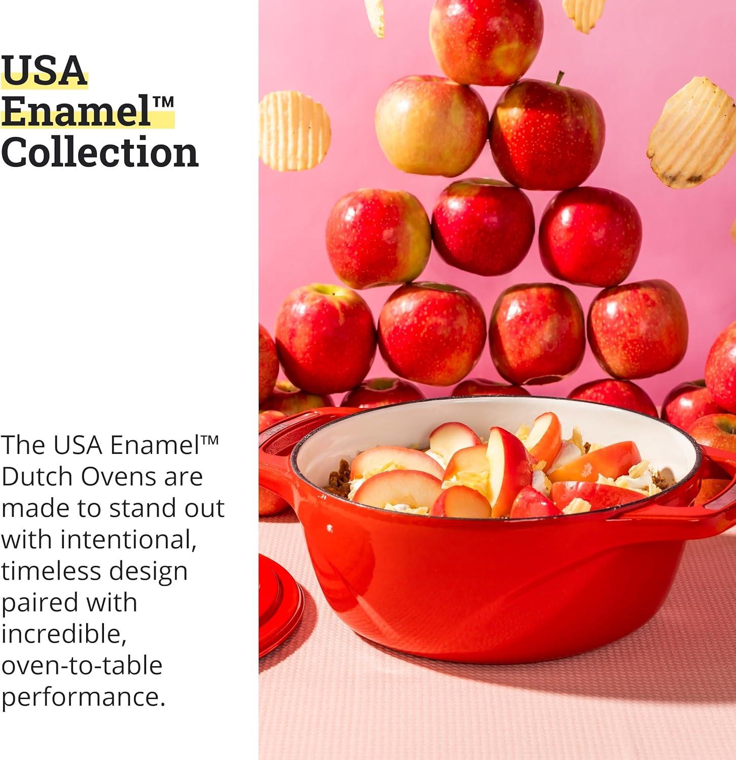 imageLodge USA Enamel Dutch Oven 75 qt MoonstruckRed