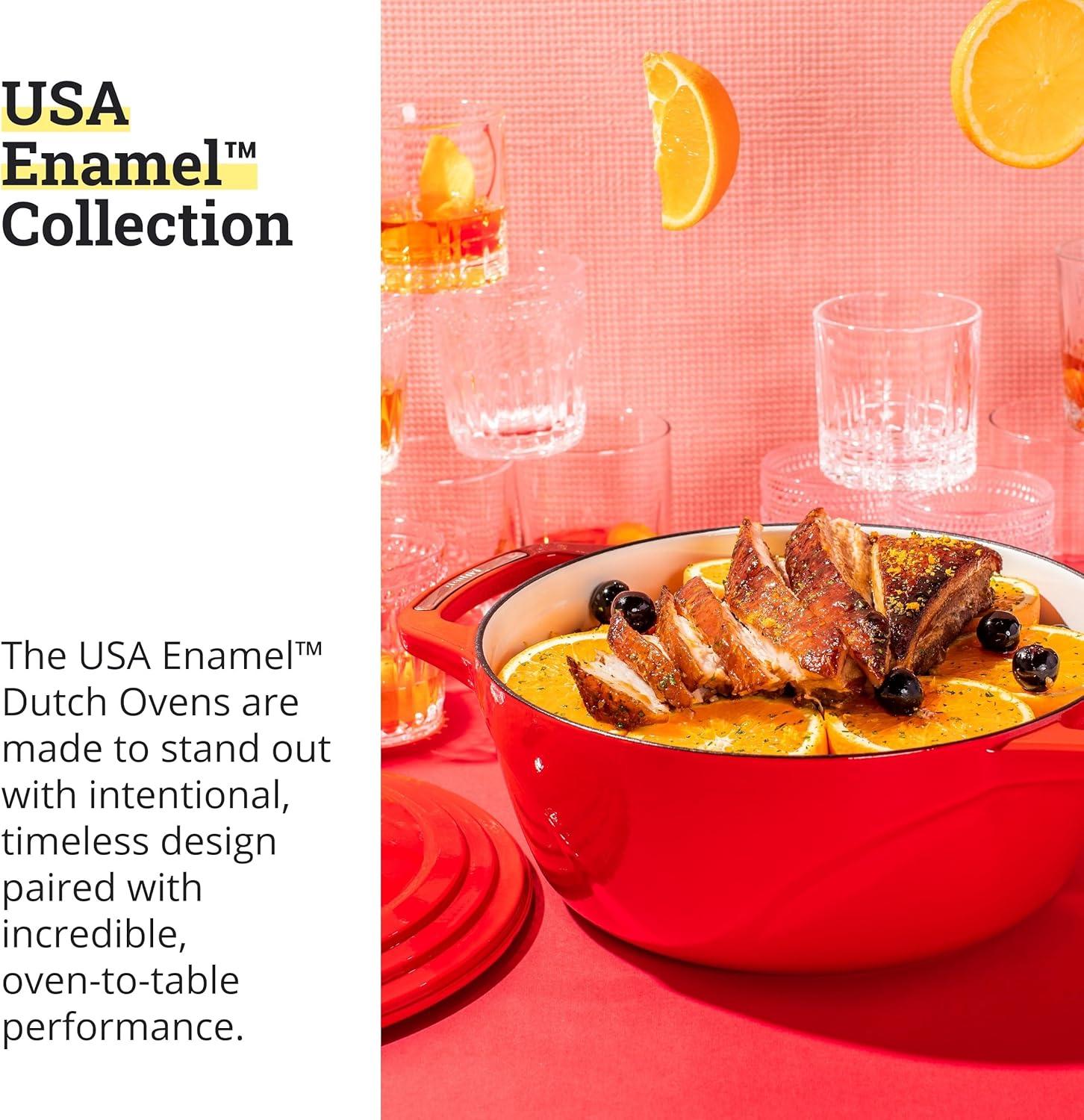 imageLodge USA Enamel Dutch Oven 75 qt MoonstruckRed