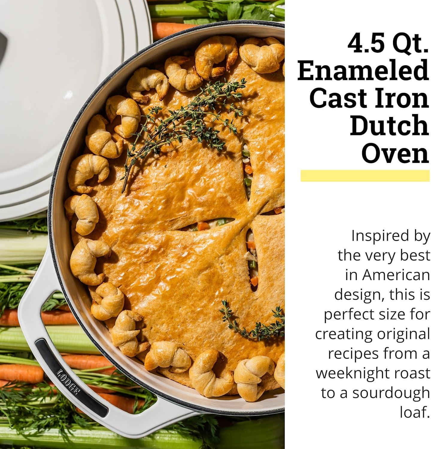 imageLodge USA Enamel Dutch Oven 75 qt MoonstruckWhite