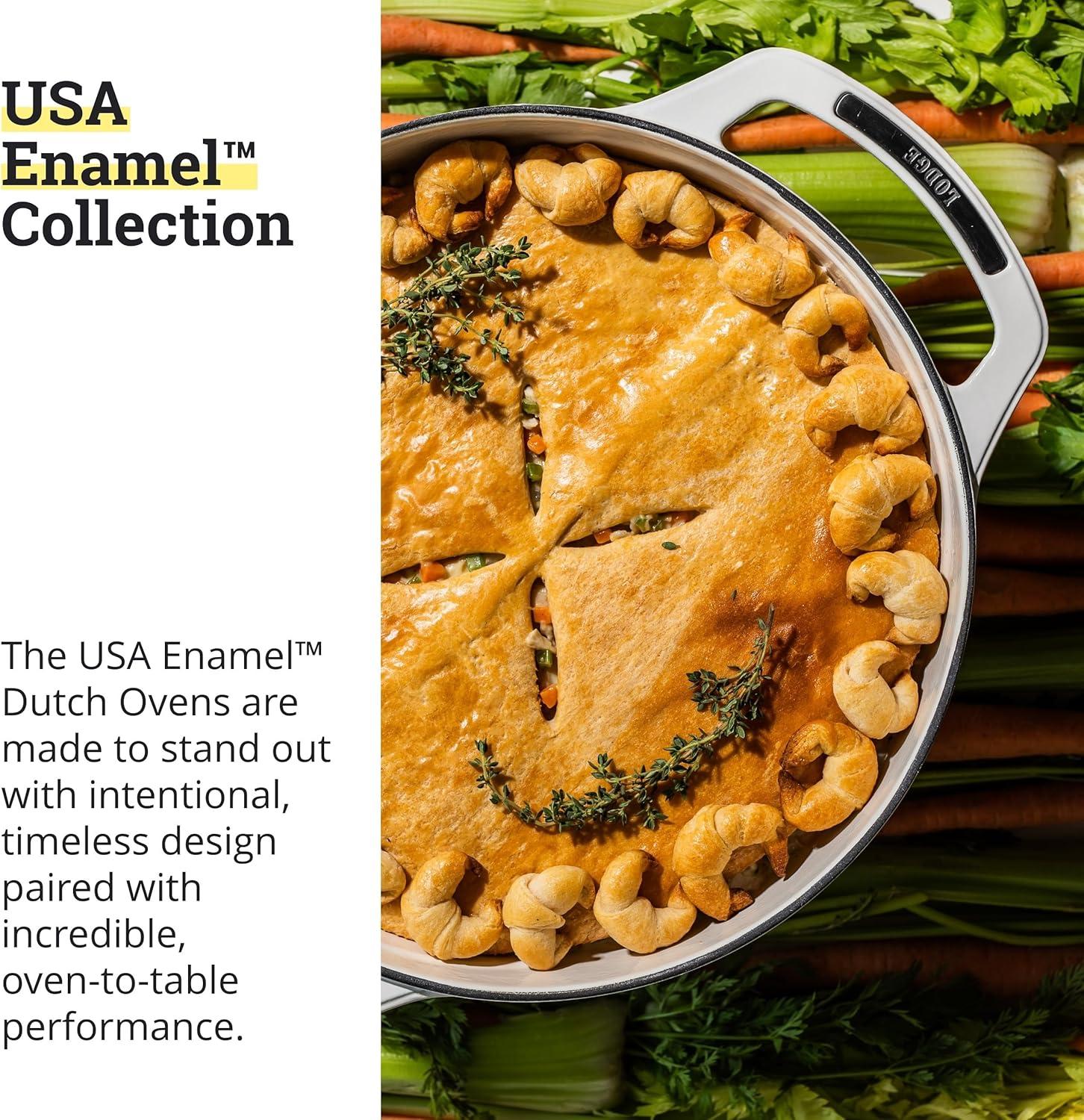 imageLodge USA Enamel Dutch Oven 75 qt MoonstruckWhite