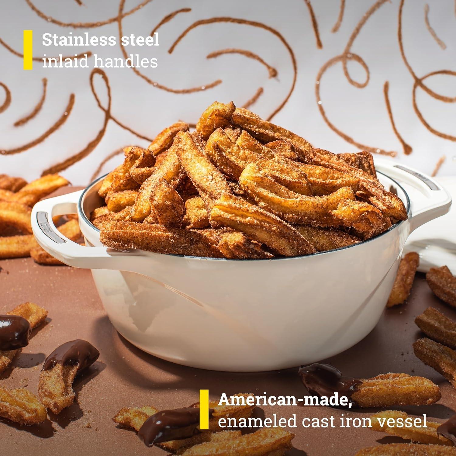 imageLodge USA Enamel Dutch Oven 75 qt MoonstruckWhite