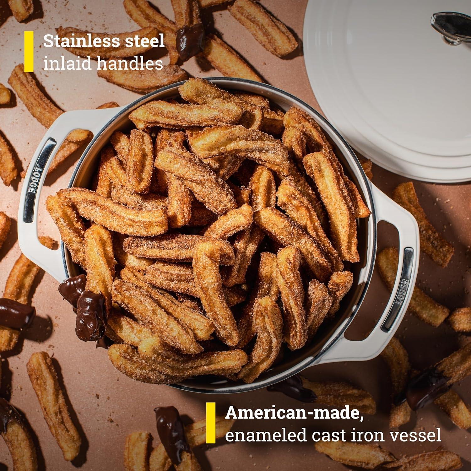 imageLodge USA Enamel Dutch Oven 75 qt MoonstruckWhite