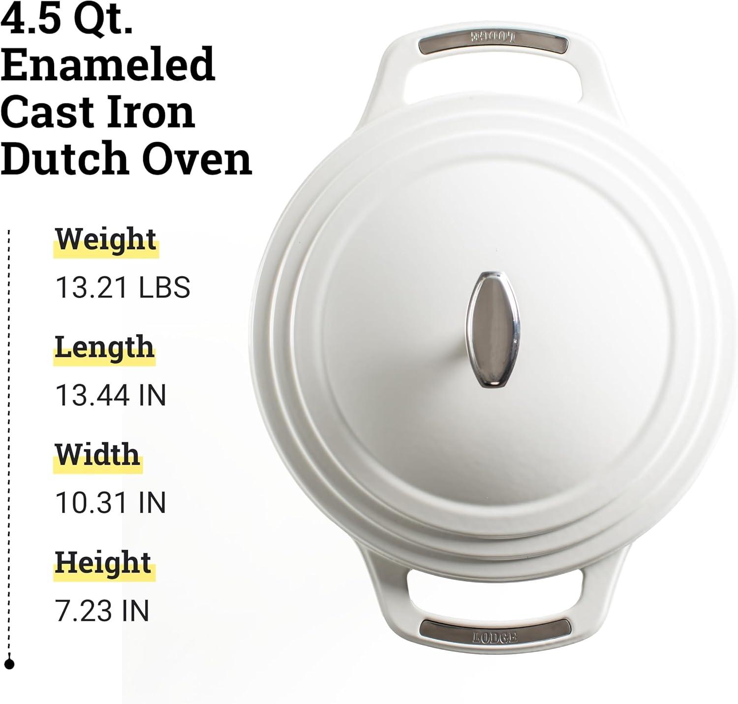 imageLodge USA Enamel Dutch Oven 75 qt MoonstruckWhite