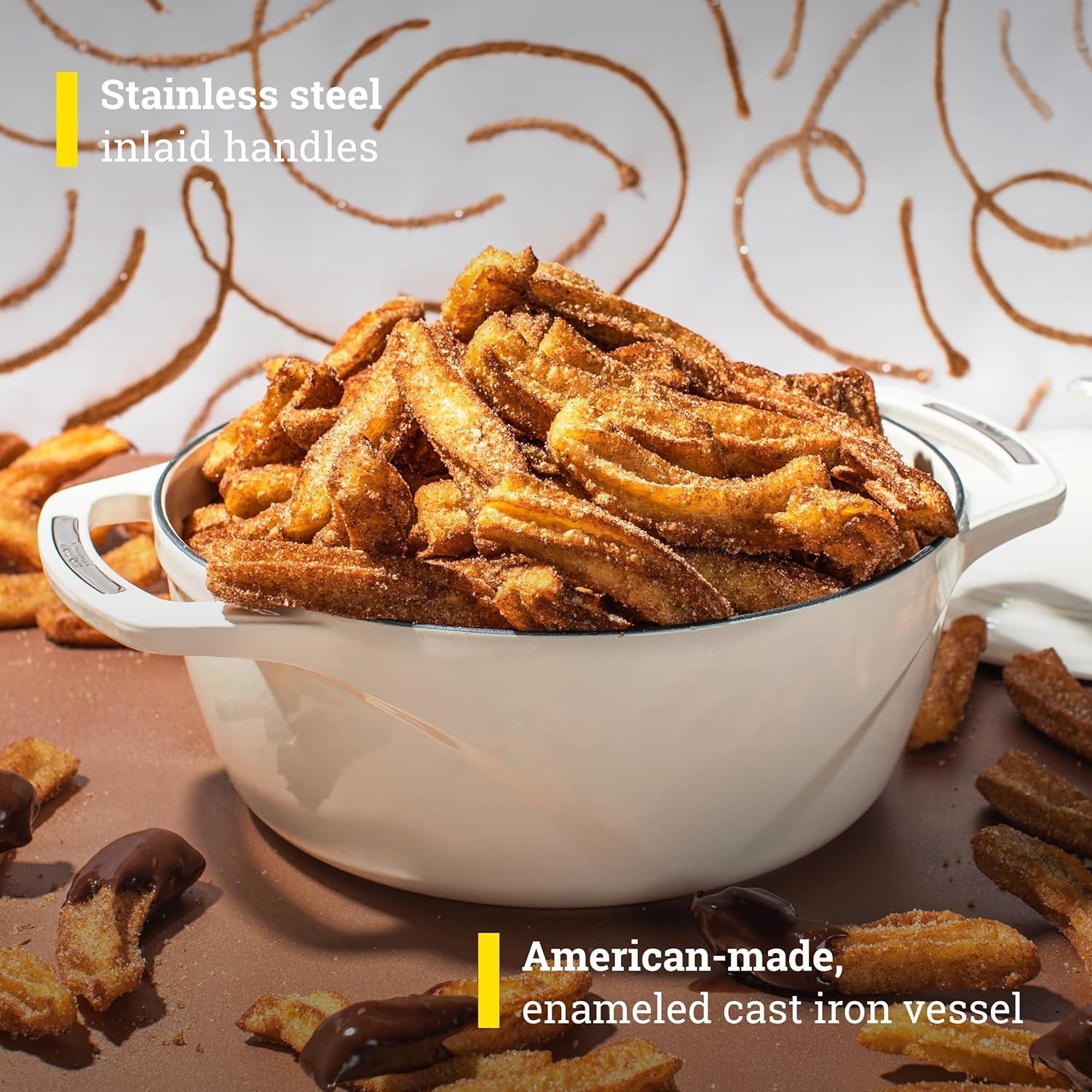 imageLodge USA Enamel Dutch Oven 75 qt MoonstruckWhite