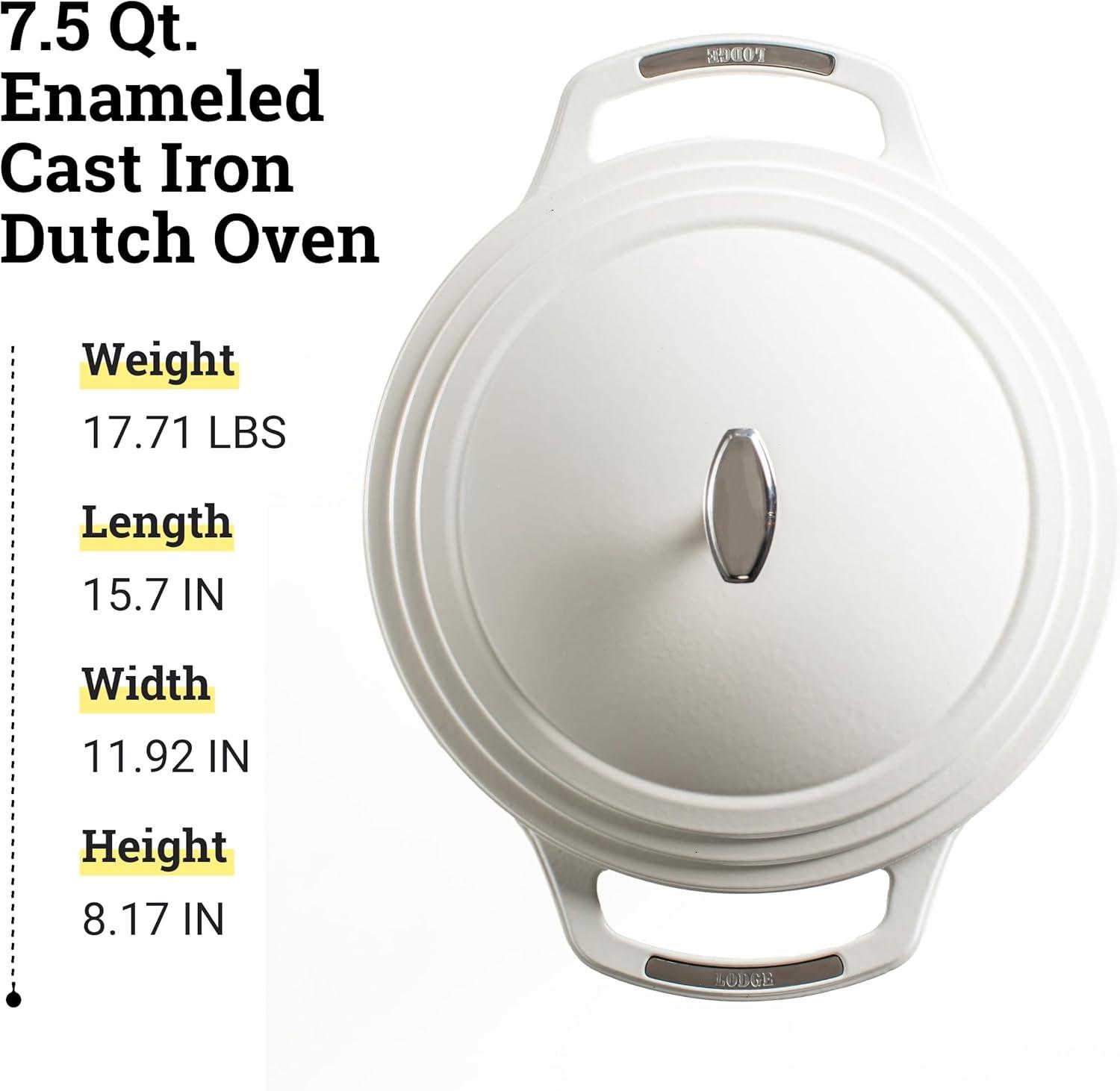 imageLodge USA Enamel Dutch Oven 75 qt MoonstruckWhite