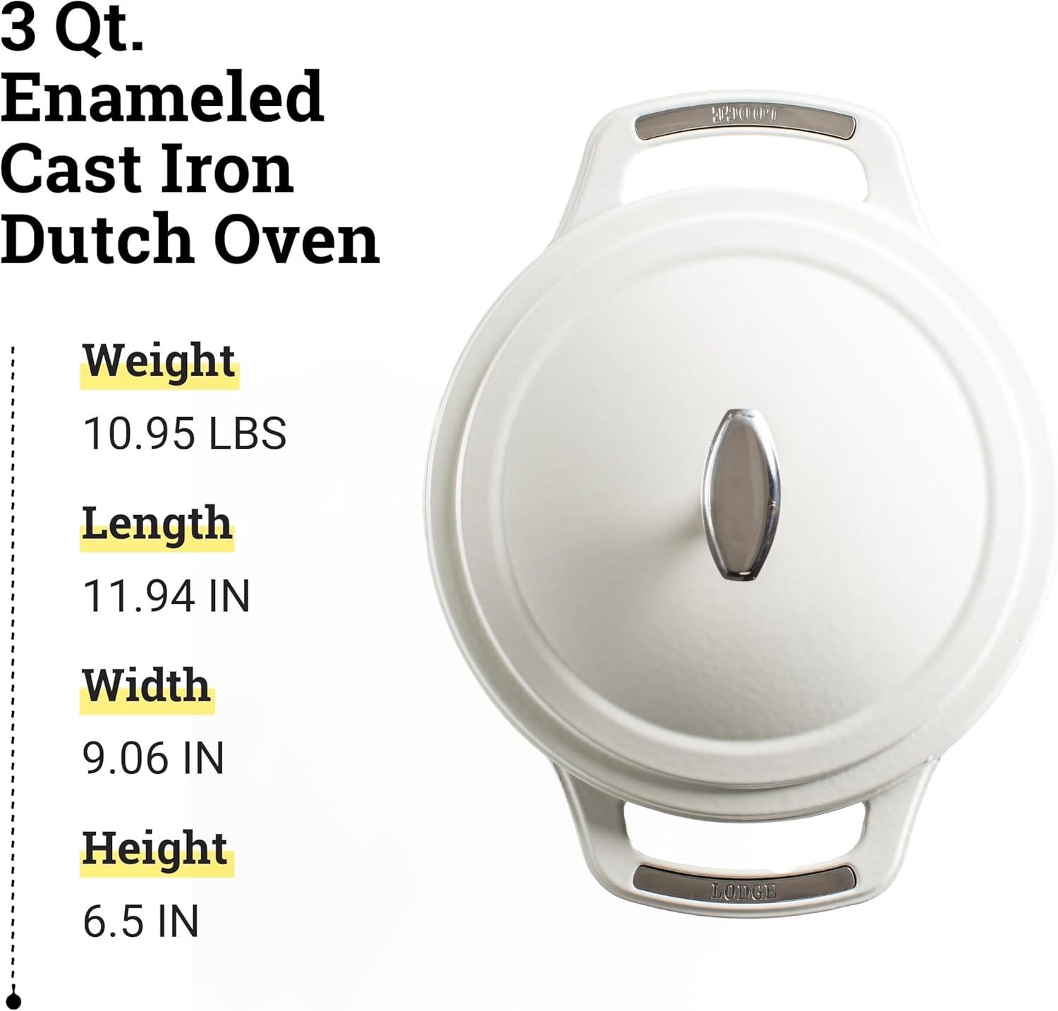 imageLodge USA Enamel Dutch Oven 75 qt MoonstruckWhite