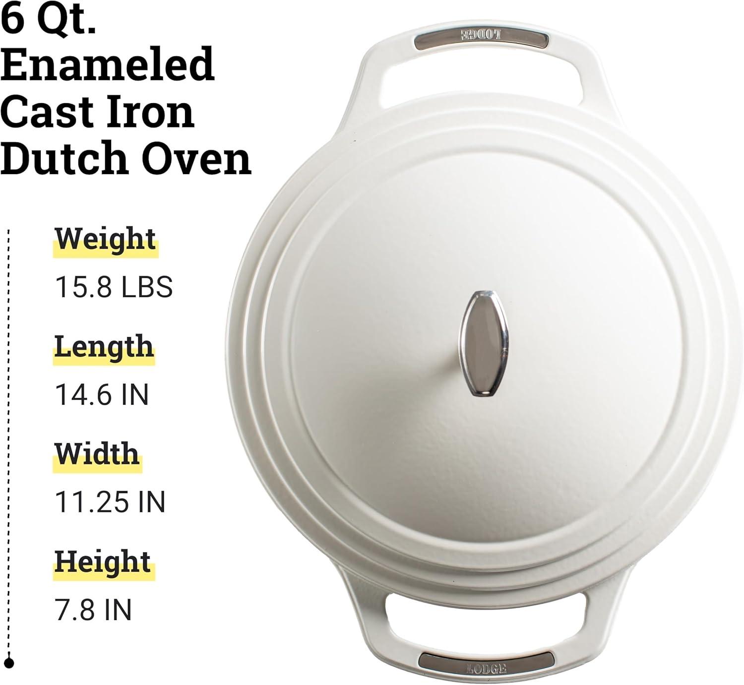 imageLodge USA Enamel Dutch Oven 75 qt MoonstruckWhite