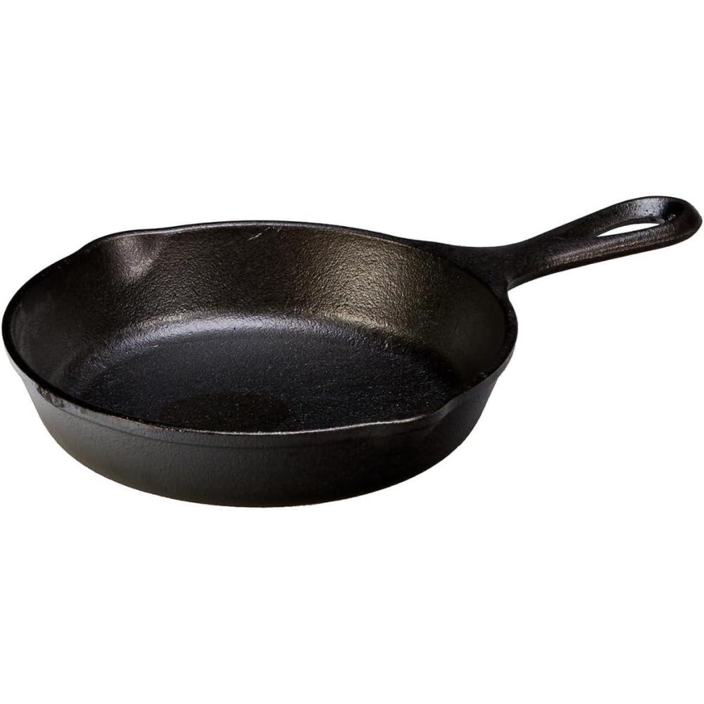 imageLodge 1025 Inch Cast Iron Skillet  PreSeasoned Frying Pan with Teardrop Handle  Oven Stovetop Grill ampamp Campfire Use  Made in USA  Durable NonToxic EvenHeating Cookware  Black65 Inch