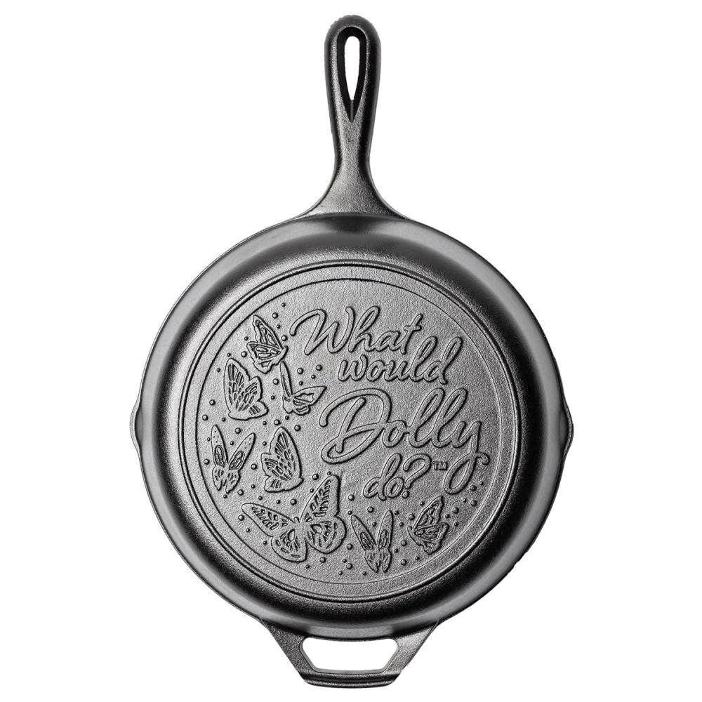 imageLodge 1025 Inch Dolly Parton quotWhat Would Dolly Doquot Cast Iron Skillet  Special Edition Made in USA Naturally Seasoned Oven Safe Grill ampamp Campfire Ready