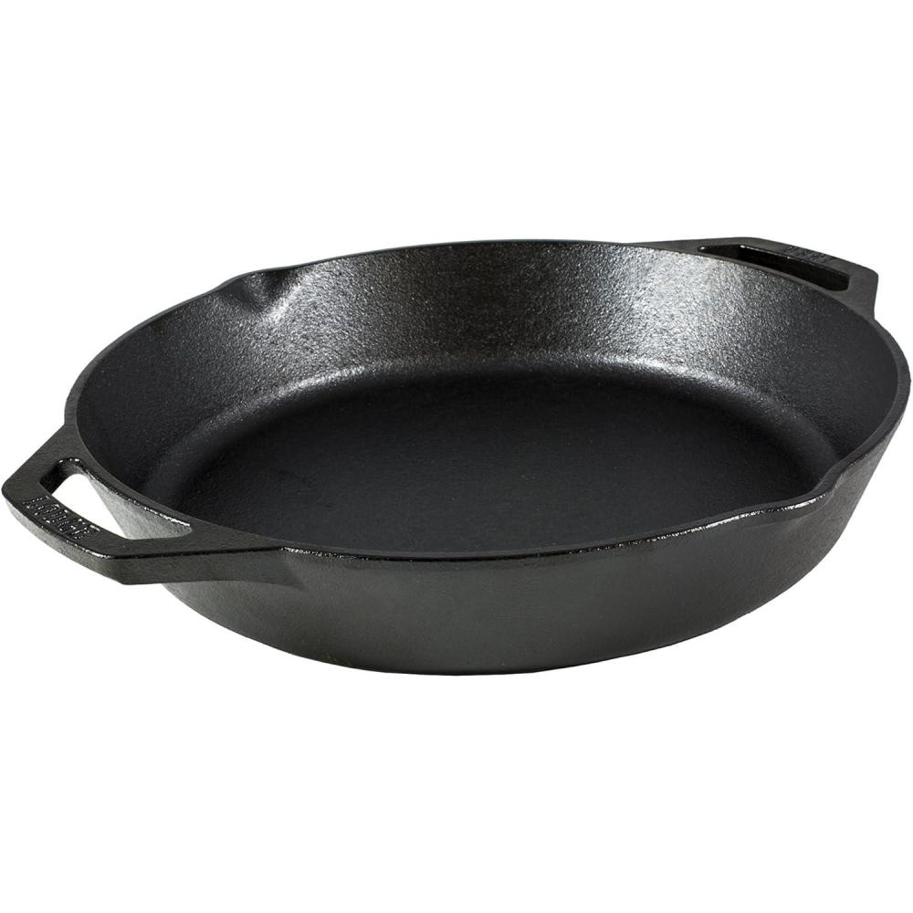 imageLodge 1025 Inch PreSeasoned Cast Iron Skillet  Dual Assist Handles  Use in the Oven on the Stove on the Grill or Over a Campfire  Black1025 Inch