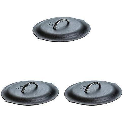 imageLodge 12 Inch Cast Iron Lid Classic 12Inch Cast Iron Cover Lid with Handle and Interior Basting Tips12 Inch Pack of 3
