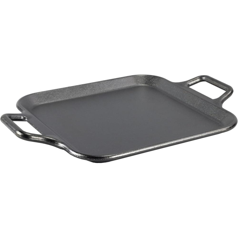 imageLodge BOLD 12 Inch Seasoned Cast Iron Griddle DesignForward CookwareSquare Griddle with Loop Handles