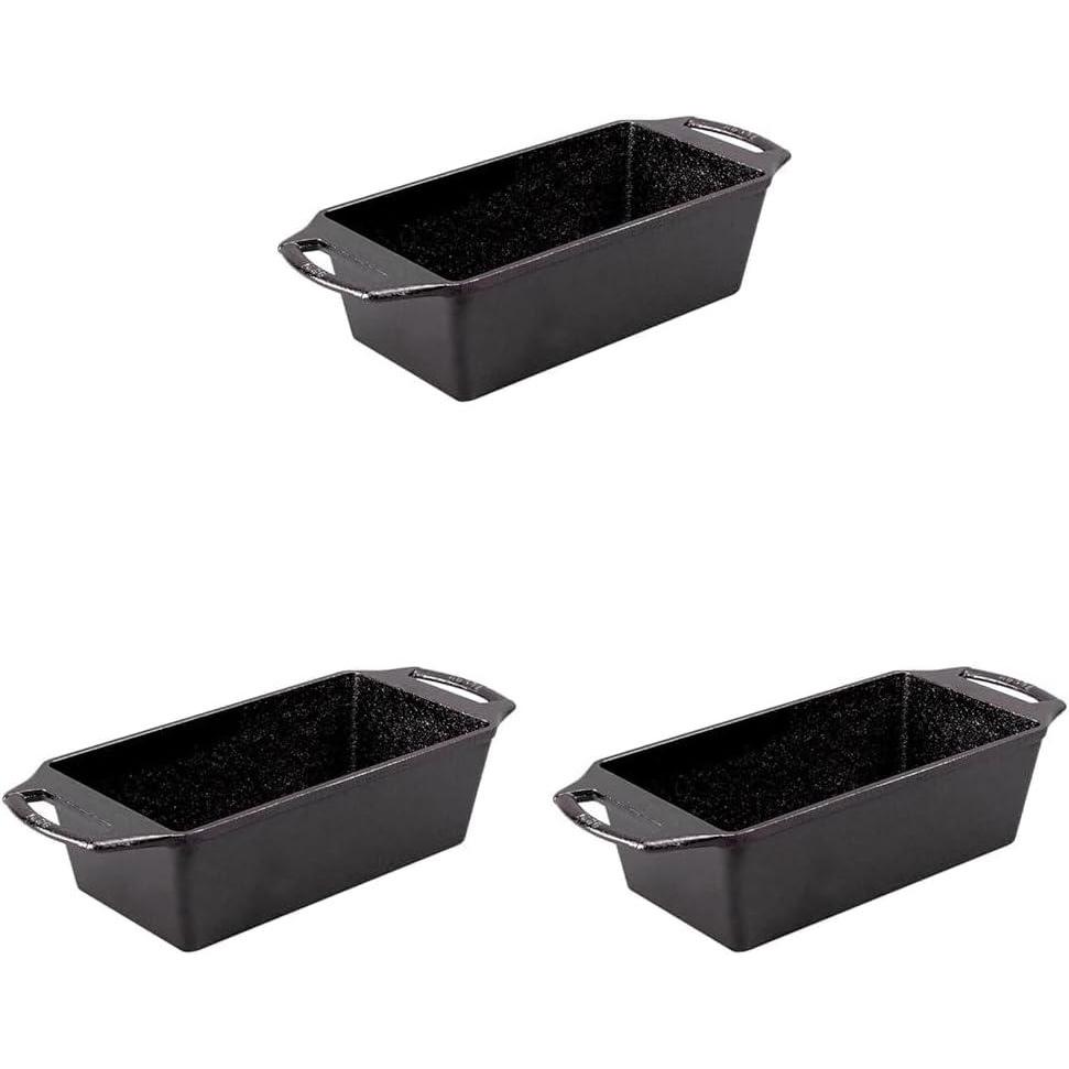 imageLodge Cast Iron Loaf Pan 85x45 Inch Black85x45 Inch Pack of 3