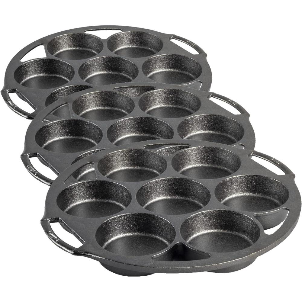imageLodge Cast Iron Mini Cake Pan1237 Pack of 3
