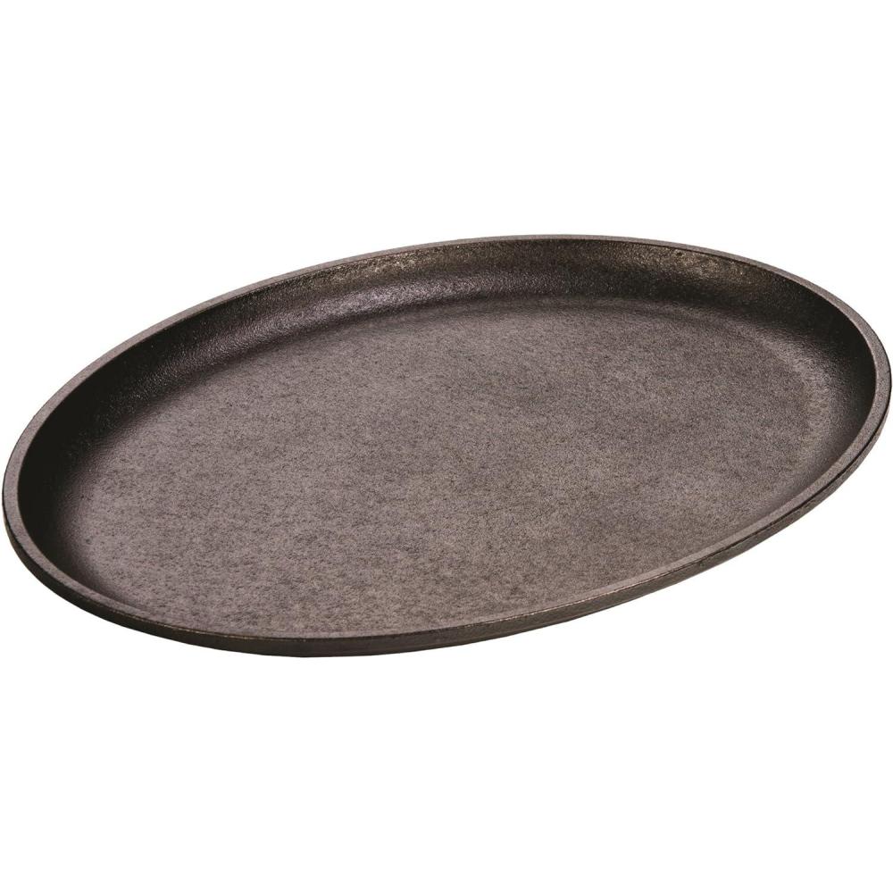 imageLodge Cast Iron Oval Griddle 13375quot x 10quot 13375quot Black13375