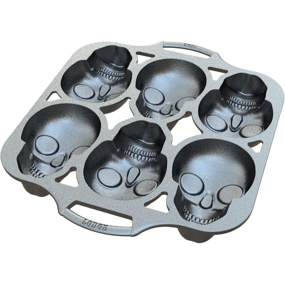 imageLodge Cast Iron Skull Mini Cake Pan