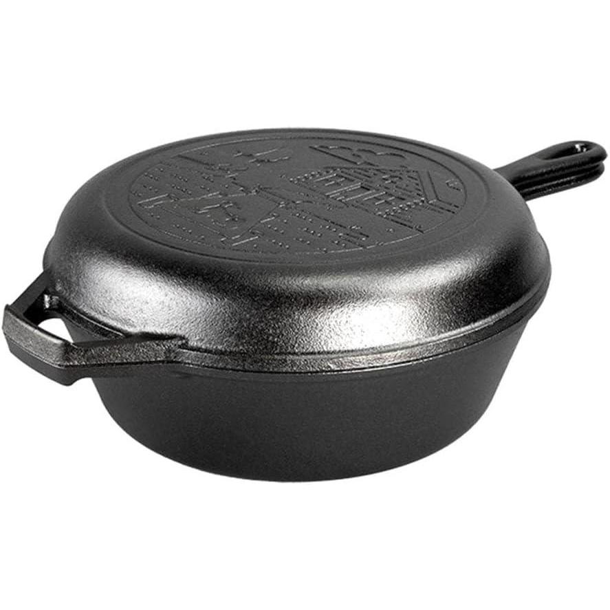 imageLodge Cast Iron Wanderlust Series Cabin Combo Cooker 32 Quart Black